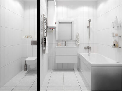 Фото № 4: Дизайн-проект однокомнатной квартиры 42.2  м² стиль Минимализм для ЖК 11-й микрорайон