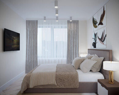 Фото № 4: Дизайн-проект трехкомнатной квартиры 74.4  м² стиль Современный для ЖК Тесла Парк