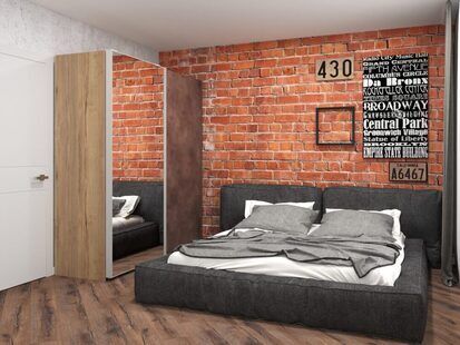 Фото № 2: Дизайн-проект евро двухкомнатной квартиры 36.8  м² стиль лофт для ЖК Тесла Парк