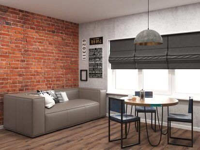 Фото № 4: Дизайн-проект евро двухкомнатной квартиры 36.8  м² стиль лофт для ЖК Тесла Парк