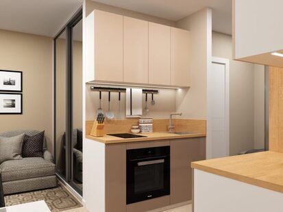 Фото № 3: Дизайн-проект квартиры-студии 24.4  м² Современный стиль для ЖК Тесла Парк