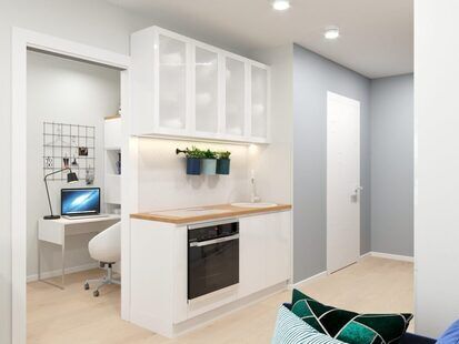 Фото № 4: Дизайн-проект квартиры-студии 29.5  м² Скандинавский стиль для ЖК Тесла Парк