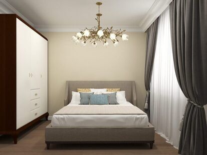 Фото № 4: Дизайн-проект евро двухкомнатной квартиры 35.7  м² стиль Современная классика проект выполнен для ЖК Тесла Парк