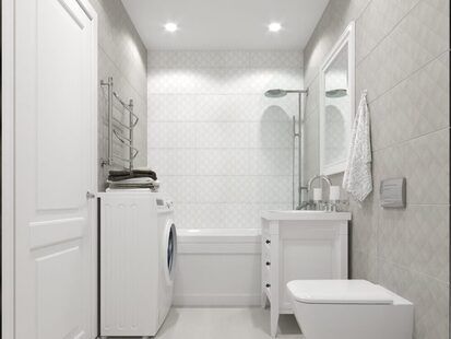 Фото № 2: Дизайн-проект евро двухкомнатной квартиры 35.7  м² стиль Современная классика проект выполнен для ЖК Тесла Парк