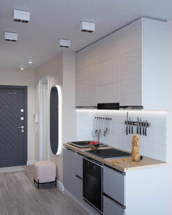 Фото № 5: Дизайн-проект квартиры-студии 26.6  м² стиль Современный для ЖК Тесла Парк