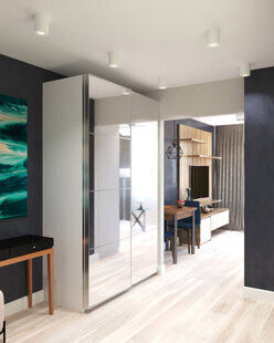 Фото № 5: Дизайн-проект квартиры-студии 27.3  м² стиль Современный для ЖК Тесла Парк