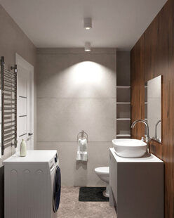 Фото № 2: Дизайн-проект квартиры-студии 27.3  м² стиль Современный для ЖК Тесла Парк