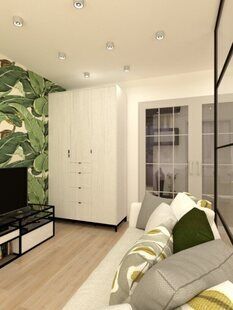 Фото № 5: Дизайн-проект евро двухкомнатной квартиры 51.2  м² стиль Модернизм для ЖК Первый ключ