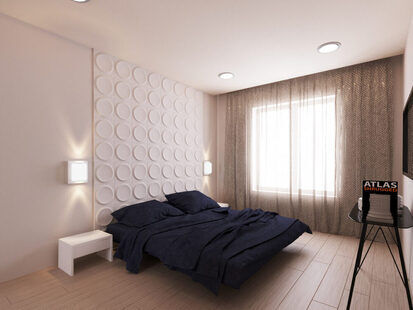 Фото № 1: Дизайн-проект трехкомнатной квартиры 73.7  м² стиль Модернизм для ЖК Новаторов