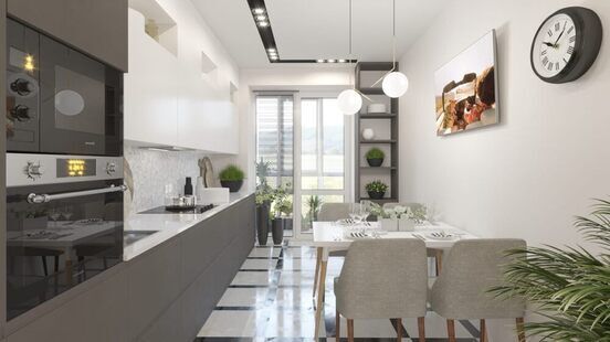 Фото № 4: Дизайн-проект однокомнатной квартиры 63.2  м² стиль Модернизм для ЖК Новаторов