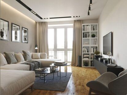 Фото № 6: Дизайн-проект двухкомнатной квартиры 62.5  м² стиль Модернизм для ЖК Новаторов