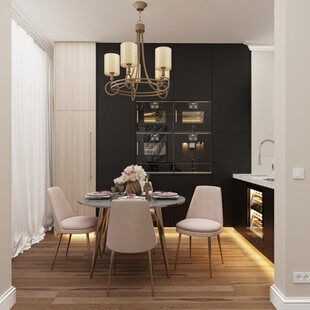 Фото № 6: Дизайн-проект трехкомнатной квартиры 82.5  м² стиль Современная классика для ЖК Стрижи Сити