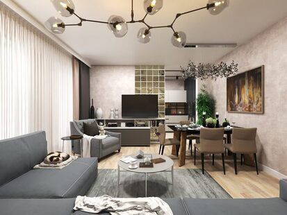 Фото № 2: Дизайн-проект трехкомнатной квартиры 98.8  м² стиль Современный для ЖК Стрижи Сити