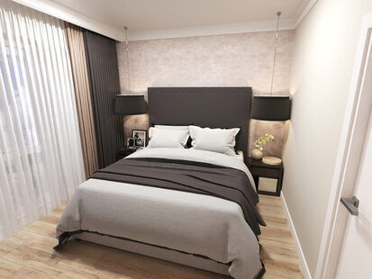 Фото № 6: Дизайн-проект трехкомнатной квартиры 98.8  м² стиль Современный для ЖК Стрижи Сити