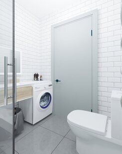 Фото № 3: Дизайн-проект евро двухкомнатной квартиры 47.8  м² стиль Модернизм для ЖК Первый ключ