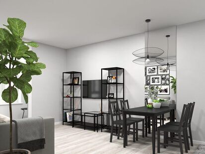 Фото № 1: Дизайн-проект евро двухкомнатной квартиры 59.9  м² Скандинавский стиль для ЖК Первый ключ