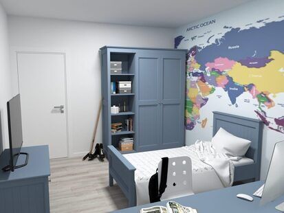 Фото № 2: Дизайн-проект евро двухкомнатной квартиры 59.9  м² Скандинавский стиль для ЖК Первый ключ