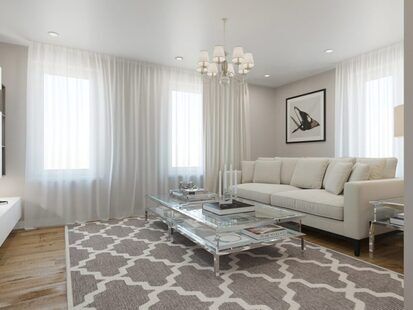 Фото № 1: Дизайн-проект евро двухкомнатной квартиры 55.5  м² стиль Современный для ЖК Первый ключ