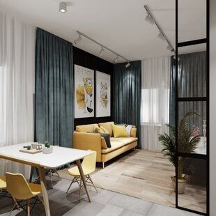 Фото № 1: Дизайн-проект двухкомнатной квартиры 59.1  м² стиль Современный для ЖК Ёлки