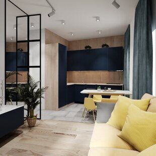 Фото № 5: Дизайн-проект двухкомнатной квартиры 59.1  м² стиль Современный для ЖК Ёлки