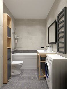 Фото № 2: Дизайн-проект квартиры-студии 21.45  м² стиль Лофт для ЖК Первый ключ