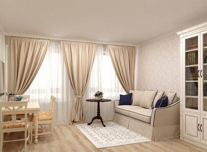 Фото № 3: Дизайн-проект квартиры-студии 22.6  м² стиль Прованс для ЖК Первый ключ