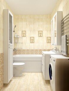 Фото № 2: Дизайн-проект квартиры-студии 22.6  м² стиль Прованс для ЖК Первый ключ