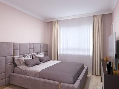 Фото № 6: Дизайн-проект евро двухкомнатной квартиры 54.8  м² стиль Современная классика для ЖК Первый ключ