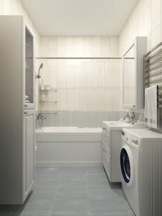 Фото № 5: Дизайн-проект евро двухкомнатной квартиры 54.8  м² стиль Современная классика для ЖК Первый ключ