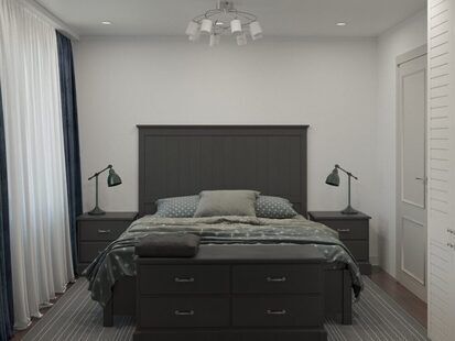 Фото № 5: Дизайн-проект однокомнатной квартиры 42.4  м² стиль Модернизм для ЖК Первый ключ