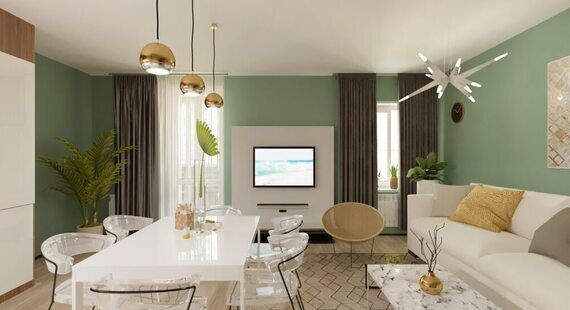 ЖК "Новаторов": готовый дизайн проект в стиле "Модернизм". Площадь 72.4 м² - фото №1