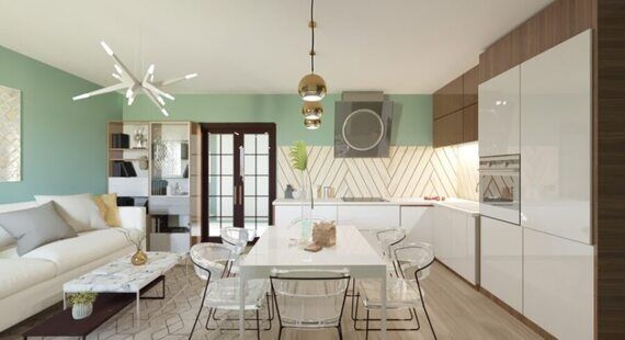 ЖК "Новаторов": готовый дизайн проект в стиле "Модернизм". Площадь 72.4 м² - фото №4