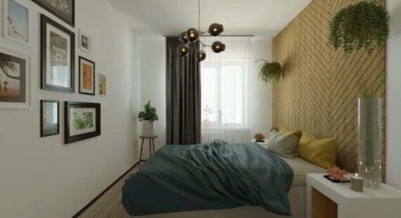 ЖК "Новаторов": готовый дизайн проект в стиле "Модернизм". Площадь 72.4 м² - фото №2