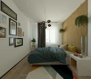 Фото № 2: Дизайн-проект евро трехкомнатной квартиры 72.4  м² стиль Модернизм для ЖК Новаторов