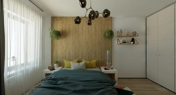 ЖК "Новаторов": готовый дизайн проект в стиле "Модернизм". Площадь 72.4 м² - фото №3