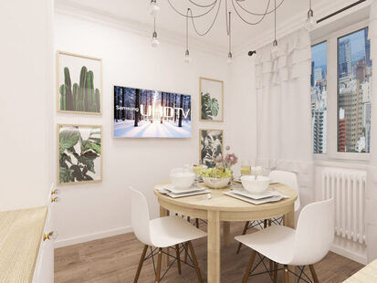 Фото № 4: Дизайн-проект двухкомнатной квартиры 39.6  м² Скандинавский силь для ЖК Петровский квартал