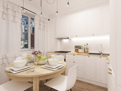 Фото № 5: Дизайн-проект двухкомнатной квартиры 39.6  м² Скандинавский силь для ЖК Петровский квартал