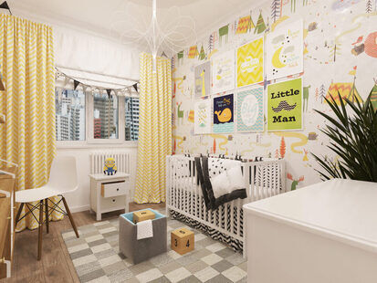 Фото № 3: Дизайн-проект двухкомнатной квартиры 39.6  м² Скандинавский силь для ЖК Петровский квартал