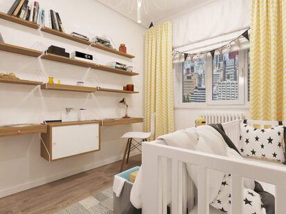 Фото № 2: Дизайн-проект двухкомнатной квартиры 39.6  м² Скандинавский силь для ЖК Петровский квартал