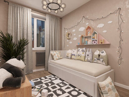 Фото № 3: Дизайн-проект двухкомнатной квартиры 39.6  м² стиль Лофт для ЖК Петровский квартал