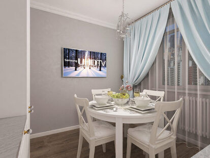 Фото № 2: Дизайн-проект двухкомнатной квартиры 39.6  м² стиль Современная классика для ЖК Петровский квартал