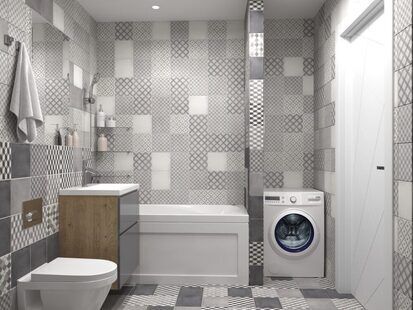 Фото № 4: Дизайн-проект однокомнатной квартиры 39.4  м² стиль Модернизм для ЖК Новаторов