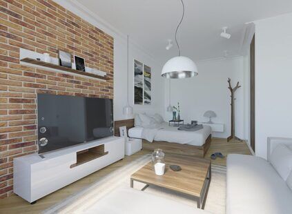 Фото № 6: Дизайн-проект однокомнатной квартиры 39.88  м² стиль Модернизм для ЖК Новаторов