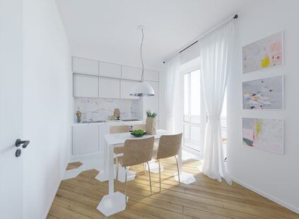 Фото № 4: Дизайн-проект однокомнатной квартиры 39.88  м² стиль Модернизм для ЖК Новаторов