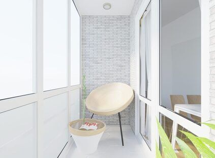 Фото № 2: Дизайн-проект однокомнатной квартиры 39.88  м² стиль Модернизм для ЖК Новаторов