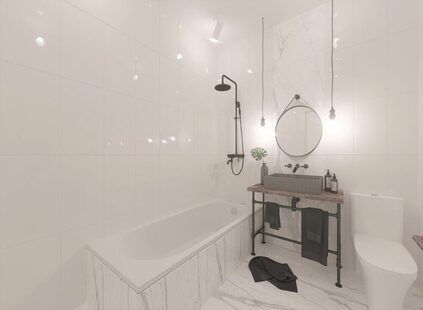 Фото № 3: Дизайн-проект однокомнатной квартиры 39.88  м² стиль Модернизм для ЖК Новаторов