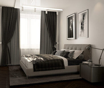 Фото № 1: Дизайн-проект евро двухкомнатной квартиры 58.71  м² стиль Модернизм для ЖК Новаторов