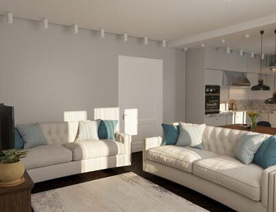 Фото № 5: Дизайн-проект евро двухкомнатной квартиры 58.71  м² стиль Модернизм для ЖК Новаторов