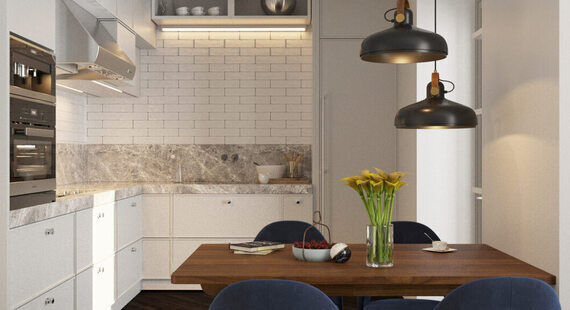 ЖК "Новаторов": готовый дизайн проект в стиле "Модернизм". Площадь 58.71 м² - фото №3