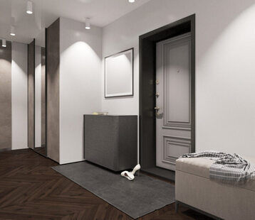 Фото № 6: Дизайн-проект евро двухкомнатной квартиры 58.71  м² стиль Модернизм для ЖК Новаторов